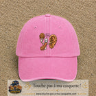 Casquette baseball Rose délavé 100% coton avec visuel Oreille gourmande 7 cm - image produit principale