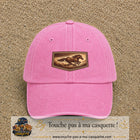 Casquette baseball Rose délavé 100% coton avec visuel Cheval en course 5 cm - image produit principale