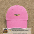 Casquette baseball Rose délavé 100% coton avec motif Boule de pétanque souriante 3 cm - image principale