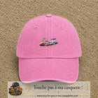 Casquette baseball Rose délavé 100% coton avec motif Voitures de course 5 cm - image principale