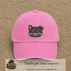 Casquette Rose délavé motif Chaton mignon 7 cm - vue principale