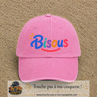 Casquette baseball Rose délavé 100% coton avec visuel Bisous coloré 7 cm - image produit principale