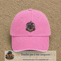 Casquette Rose délavé 100% coton avec motif Pirate barbu navire 7 cm - image principale