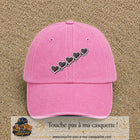 Casquette Rose délavé motif Guirlande de cœurs 7 cm - vue principale