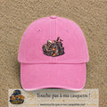Casquette Rose délavé 100% coton avec motif Squelette chevalier château 7 cm - image principale