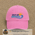 Casquette Rose délavé 100% coton avec motif Out of Office vague soleil 7 cm - image principale