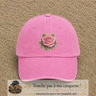 Casquette Rose délavé motif Rose tendre 7 cm - vue principale
