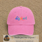 Casquette baseball Rose délavé 100% coton avec visuel Prénom Raphaël coloré 5 cm - image produit principale