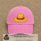 Casquette baseball Rose délavé 100% coton avec motif Chapeau de paille 7 cm - image principale