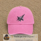 Casquette Rose délavé 100% coton avec motif Avion de chasse stylisé 7 cm - image principale