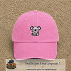 Casquette Rose délavé motif Koala noir et blanc 5 cm - vue principale