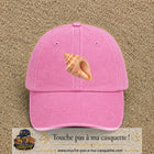 Casquette baseball Rose délavé 100% coton avec visuel Coquillage marin 7 cm - image produit principale