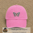 Casquette Rose délavé motif Papillon enchanté 5 cm - vue principale