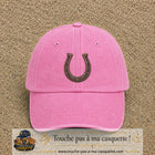 Casquette Rose délavé 100% coton avec motif Fer à cheval vintage 7 cm - image principale