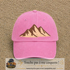 Casquette Rose délavé 100% coton avec motif Montagnes bohèmes 7 cm - image principale