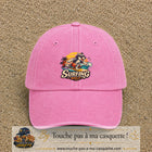 Casquette Rose délavé 100% coton avec motif Surfing Wolf 7 cm - image principale