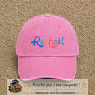 Casquette baseball Rose délavé 100% coton avec visuel Prénom Raphaël coloré 7 cm - image produit principale