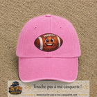 Casquette Rose délavé 100% coton avec motif Ballon de rugby sourire 7 cm - image principale