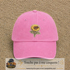 Casquette Rose délavé motif Tournesol patch 7 cm - vue principale