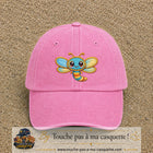 Casquette Rose délavé motif Libellule multicolore 7 cm - vue principale