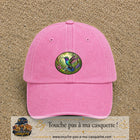 Casquette baseball Rose délavé 100% coton avec visuel Colibri tropical 7 cm - image produit principale