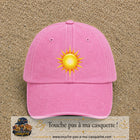 Casquette baseball Rose délavé 100% coton avec motif Soleil rayonnant 7 cm - image principale
