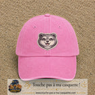 Casquette Rose délavé motif Ourson joyeux 7 cm - vue principale