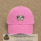 Casquette Rose délavé motif Chien rieur 5 cm - vue principale