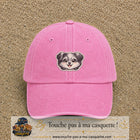 Casquette Rose délavé motif Chiot peluche 5 cm - vue principale