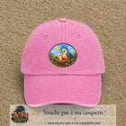Casquette baseball Rose délavé 100% coton avec visuel Oiseaux au nid 7 cm - image produit principale