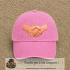 Casquette Rose délavé 100% coton avec motif Poignée de main 7 cm - image principale