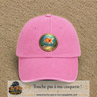 Casquette baseball Rose délavé 100% coton avec visuel Poisson rouge sous l’eau 7 cm - image produit principale