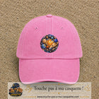 Casquette baseball Rose délavé 100% coton avec visuel Planètes géométriques 7 cm - image produit principale