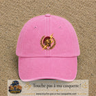 Casquette Rose délavé 100% coton avec motif Casque spartiate éclair doré 7 cm - image principale