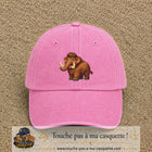 Casquette Rose délavé 100% coton avec motif Mammouth cartoon 7 cm - image principale