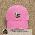 Casquette baseball Rose délavé 100% coton avec visuel Chat noir et souris 5 cm - image produit principale
