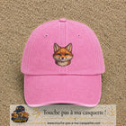 Casquette Rose délavé motif Renard roux 7 cm - vue principale
