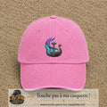 Casquette Rose délavé 100% coton avec motif Drakkar viking et marteau de Thor 7 cm - image principale