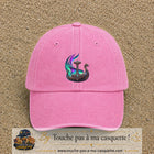 Casquette Rose délavé 100% coton avec motif Drakkar viking et marteau de Thor 7 cm - image principale