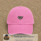 Casquette Rose délavé motif Cœur calligraphie 3 cm - vue principale