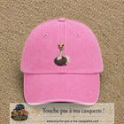 Casquette Rose délavé 100% coton avec motif Autruche souriante 7 cm - image principale