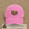 Casquette Rose délavé motif Scène de chasse 7 cm - vue principale