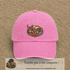 Casquette Rose délavé motif Scène de chasse 7 cm - vue principale