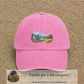 Casquette baseball Rose délavé 100% coton avec motif Paysage montagne lac 5 cm - image principale