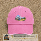 Casquette baseball Rose délavé 100% coton avec motif Paysage montagne lac 5 cm - image principale