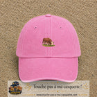 Casquette baseball Rose délavé 100% coton avec motif Vache brune 3 cm - image principale