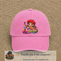 Casquette baseball Rose délavé 100% coton avec motif Juliette 7 cm - image principale