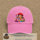 Casquette baseball Rose délavé 100% coton avec motif Juliette 7 cm - image principale