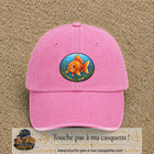 Casquette baseball Rose délavé 100% coton avec visuel Poisson rouge ovale 7 cm - image produit principale