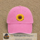 Casquette Rose délavé motif Tournesol éclatant 7 cm - vue principale